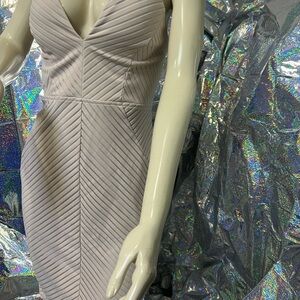 Elegant Cream V-Neck Dress